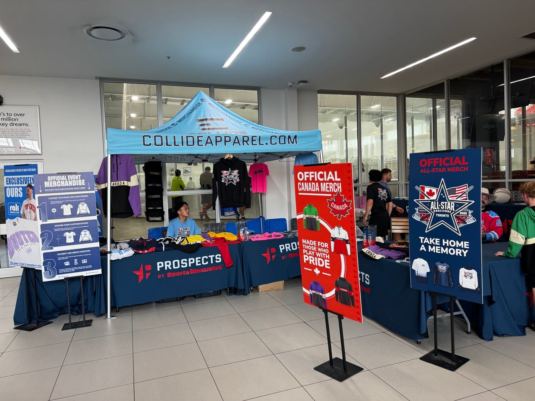 The All Star booth with Prospects banners